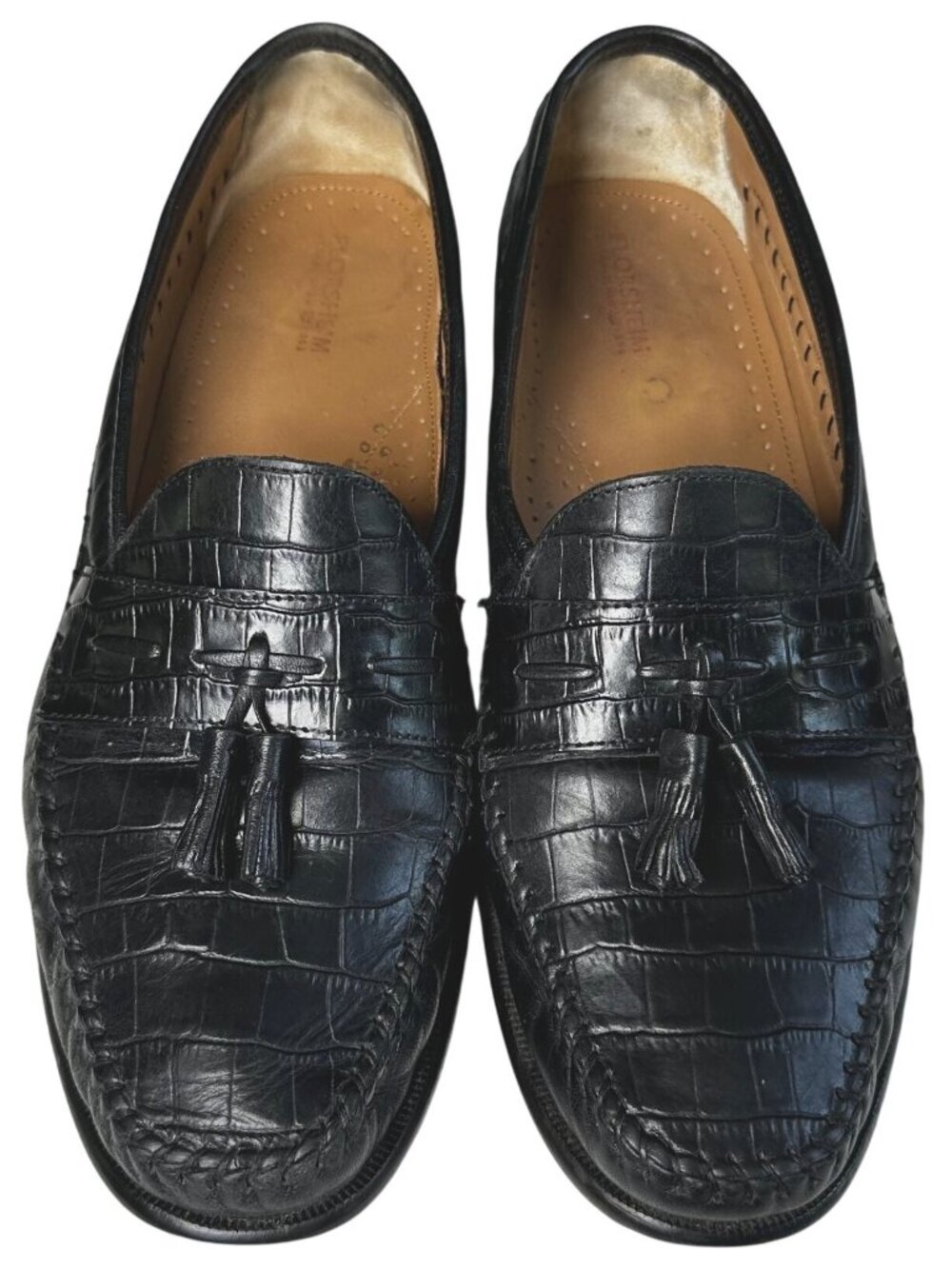 Florsheim Mens Pisa Tassel Loafers Sz 11.5 D 18469 Black Croc Leather Dress Shoe